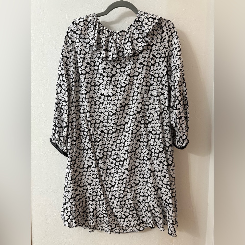 Zara Black and White Floral Dress